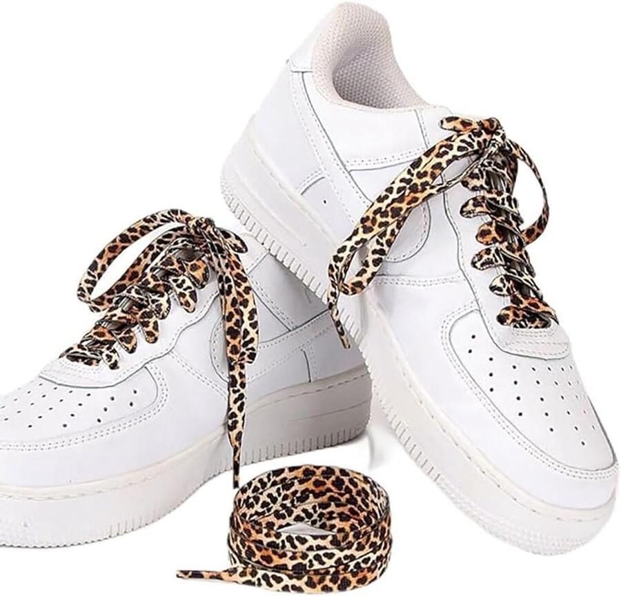 2 Pairs Leoparden Laces Kleurrijk Dierenprint Ontwerp Modieuze Veters voor Sneakers Accessoires voor Schoenen 140+