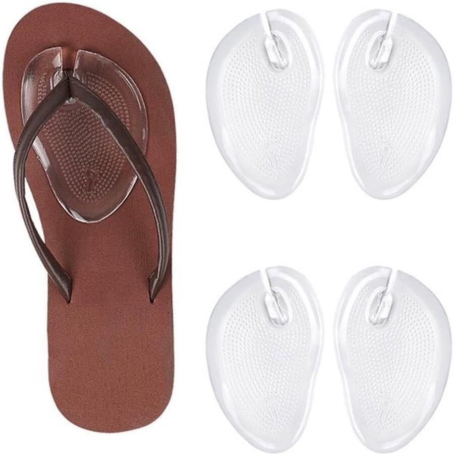 2 Pairs String Sandal Cushions Pad Silicone Thong Flip Flop Cushion Clear Sandal Toe Protectors Sandal Gel Non Slip Forefoot Cushions Inserts for Foot Protection for Sandals