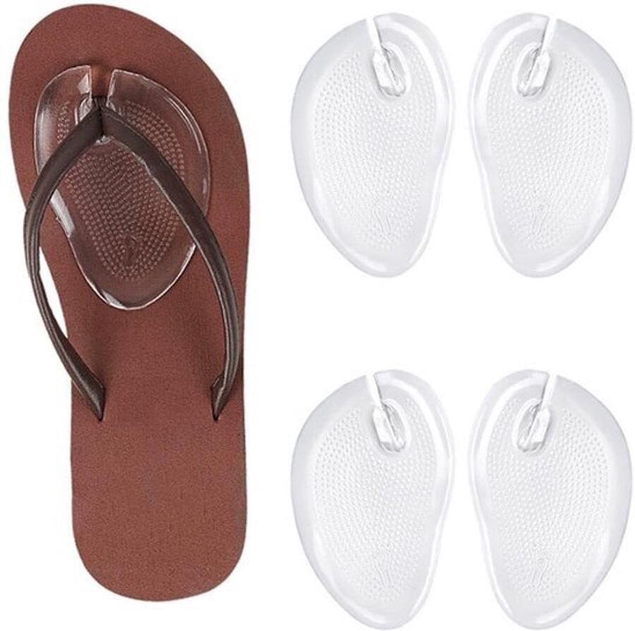 2 Pairs String Sandal Cushions Pad Silicone Thong Flip Flop Cushion Clear Sandal Toe Protectors Sandal Gel Non Slip Forefoot Cushions Inserts for Foot Protection for Sandals