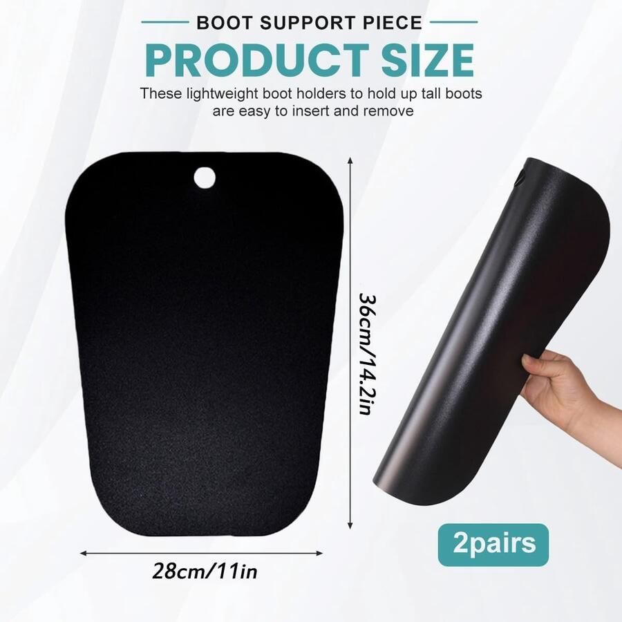 2 Pairs Zwarte Plastic Boot Bo Dikkere Lange Schoenondersteuning en Vorm Shaping Tool voor Knie- en Dijlaarzen