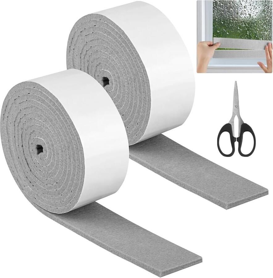 2 rollen zelfklevende vilten glijdoppen 2 m x meubelpads op rol met schaar viltstrips van dik zelfklevend vilt voor ramen anti-condensstrips hardhouten vloeren om krassen te