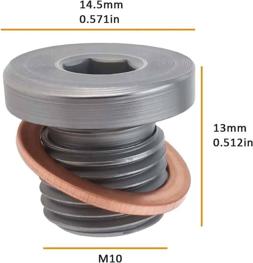 2 Stks M10x13mm Olie Afvoer Plug met Pakking N90281802 Compatibel met Volkswagen Compatibel met Audi