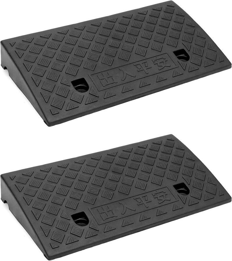 2 stks plastic stoepranden deurhelling drempelhellingen voor rolstoelen motorfiets 49x27x