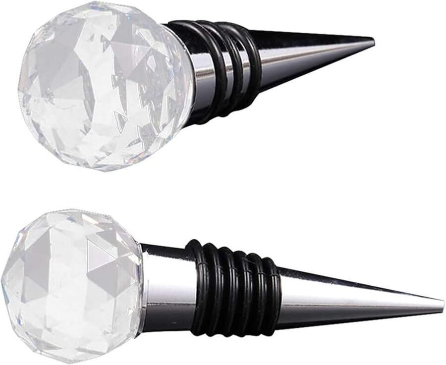 2 Stks Wijnfles Stopper Crystal Decoratieve Metalen Wijnstop voor Home Restaurant Hotel (3 Spirals+6 Spirals)