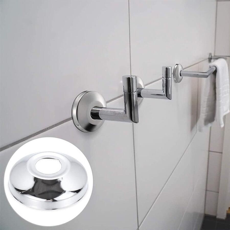 2 stuks Ø 25 mm (3 4 ) afdekkrozet roestvrij staal verchroomde buisafdekking kraanafdekking wandrozet van roestvrij staal rozetten voor douchekranen kranen radiatoren (zilver 66 x 30)