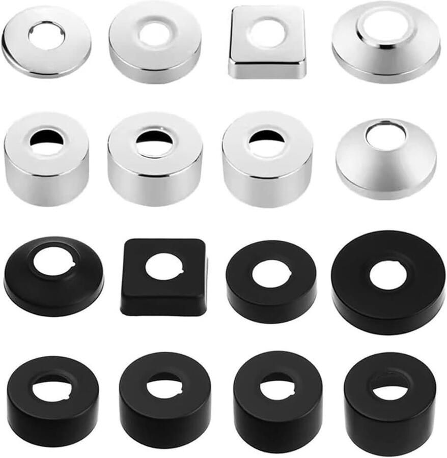 2 stuks Ø 25 mm (3 4) afdekrozet zwart buisafdekking kraanrozet roestvrij staal rozetten voor douchekranen kranen radiatoren (zwart 66 x 30 mm)