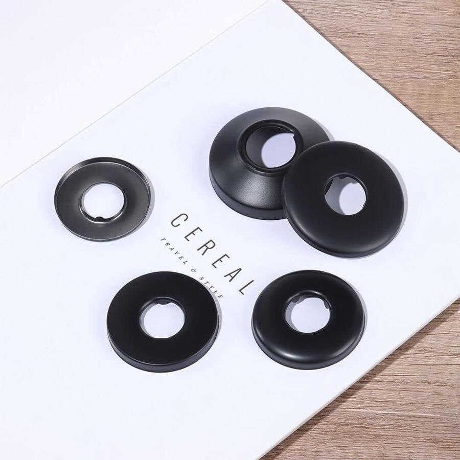 2 stuks Ø 25 mm (3 4) douchekraan rozet zwart buisafdekking kraanrozet rozetten voor douchekranen kranen radiatorenzwart 66 x mm