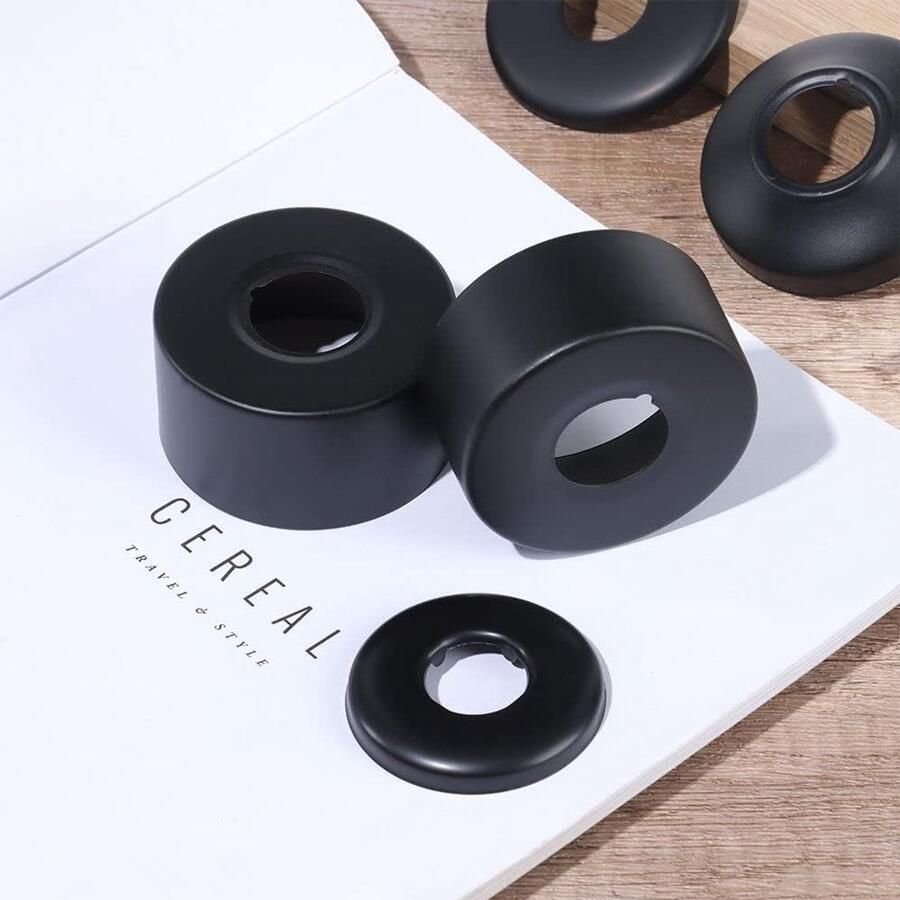 2 stuks Ø 25 mm (3 4) afdekrozet zwart buisafdekking kraanrozet roestvrij staal rozetten voor douchekranen kranen radiatoren (zwart 60 x 25 mm)