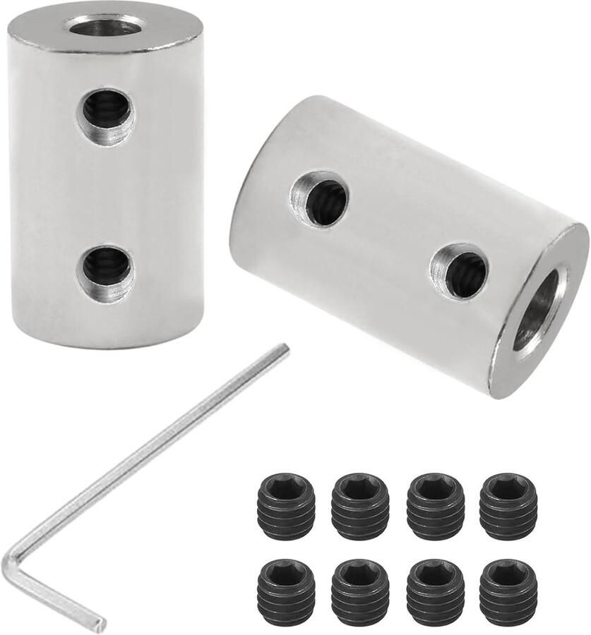 2 stuks 3 17 mm op 5 mm starre koppeling L22 x D14 verstelschroef askoppeling motorverbinder gegalvaniseerd koolstofstaal voor 3D-printer motoraccessoires RC boot auto vliegtuig