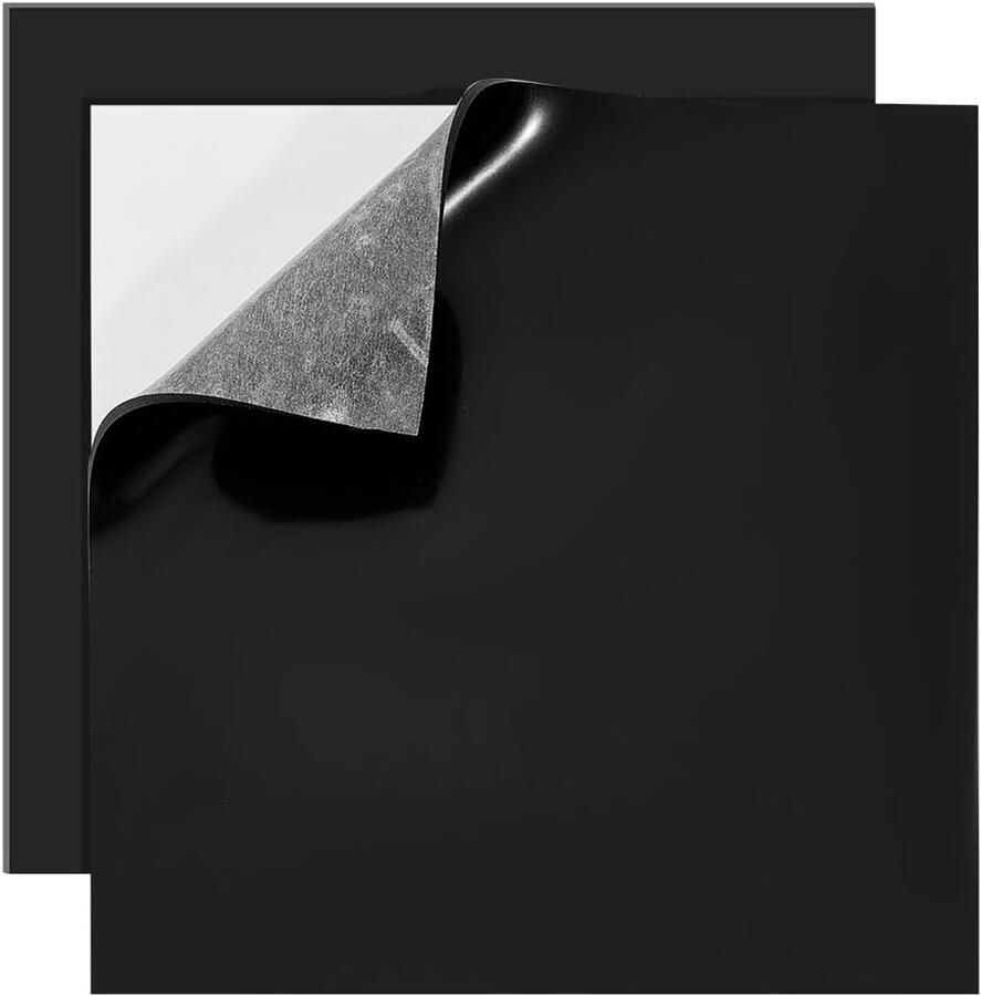 2 stuks 300 x 300 mm zelfklevende siliconen matten 3 mm dik zwart siliconenblad voor doe-het-zelf projecten afdichtingen demping handwerk