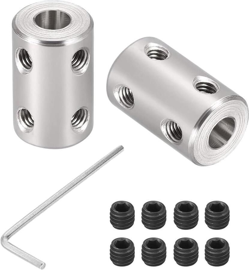 2 stuks 4 mm naar 4 mm starre koppeling L22 x D14 stelschroef askoppeling motorconnector 45# staal voor 3D-printer motoraccessoires RC boot auto vliegtuig
