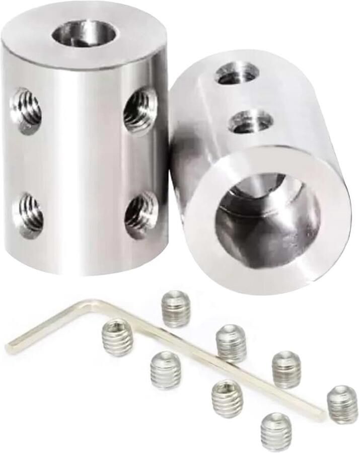 2 stuks 5 mm naar 6 mm stijve koppeling L22 x D14 stelschroef askoppeling motorconnector roestvrij staal voor 3D-printers motoraccessoires RC boot auto vliegtuig