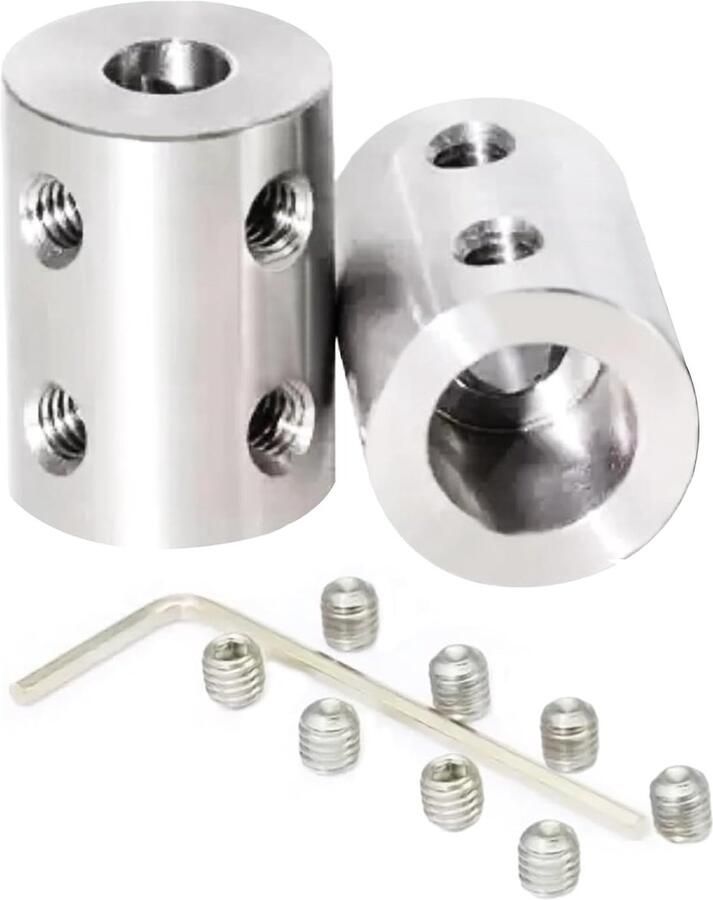 2 stuks 4 mm naar 6 mm stijve koppeling L22 x D14 stelschroef askoppeling motorconnector roestvrij staal voor 3D-printers motoraccessoires RC boot auto vliegtuig