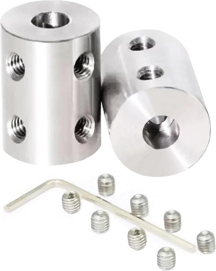 2 stuks 12 mm naar 12 mm stijve koppeling L25 x D20 stelschroef askoppeling motorconnector roestvrij staal voor 3D-printers motoraccessoires RC boot auto vliegtuig