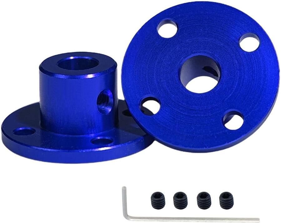 2 stuks 6 mm starre flensaskoppeling flenskoppeling van aluminiumlegering motorgeleidingsaskoppelingsaansluiting voor motoraccessoires R model doe-het-zelf onderdelen donkerblauw