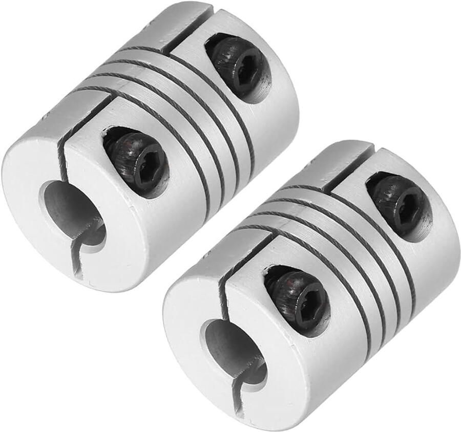 2 stuks 6 tot 6 mm flexibele askoppeling lengte 20 mm diameter 15 mm klem afdichtingsverbinders aluminiumlegering koppeling voor stappenmotor