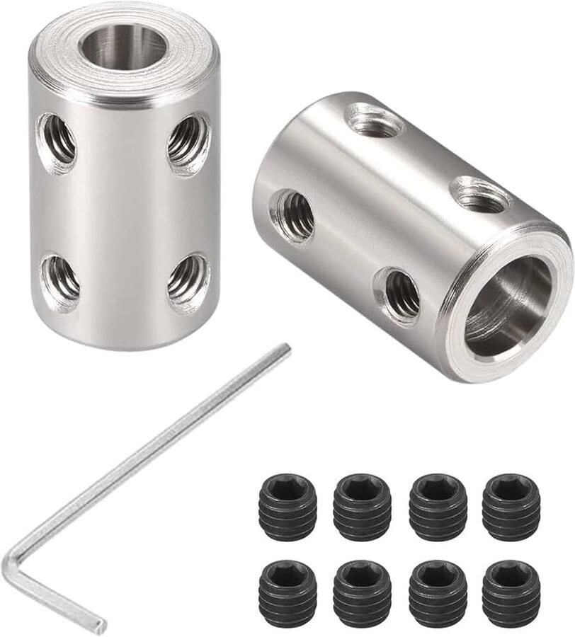 2 stuks 6 35 mm op 12 mm stijve koppeling L22 x D18 stelschroef askoppeling motorconnector 45# staal voor 3D-printer motoraccessoires R boot auto vliegtuig