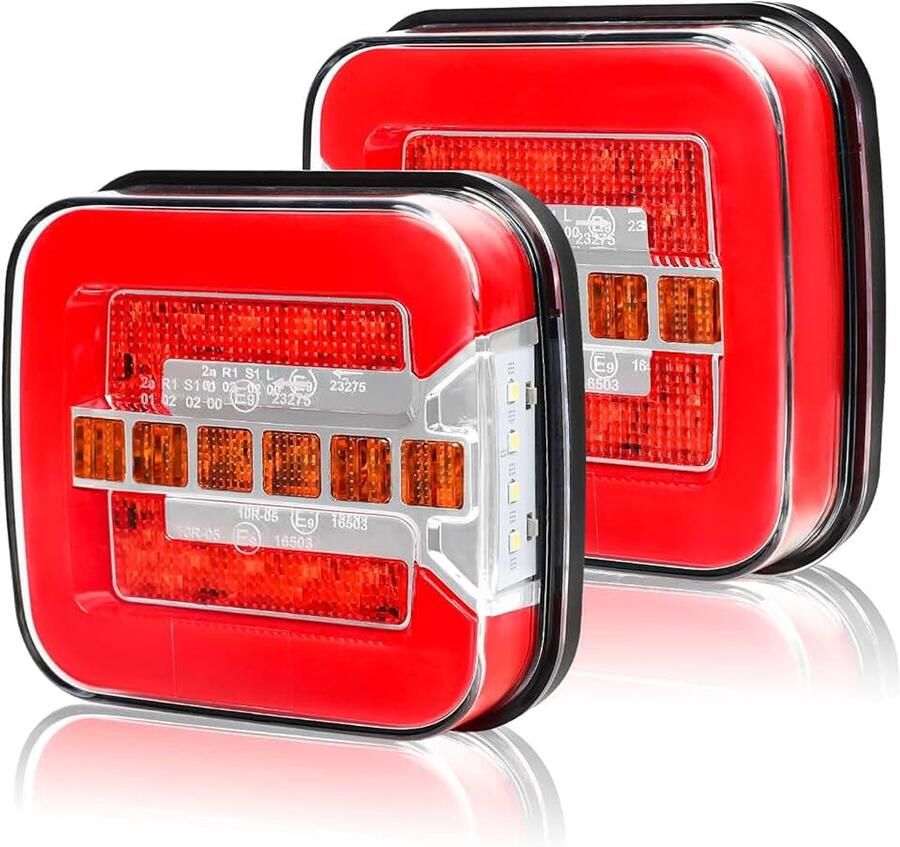 2 Stuks Aanhanger Achterlichten IP65 12 V 24 V Superhelder Waterdicht Knipperlicht Remlicht Achteruitrijlicht Mistlamp Reflectielamp voor Aanhanger Vrachtwagen Caravan Bus Tractor