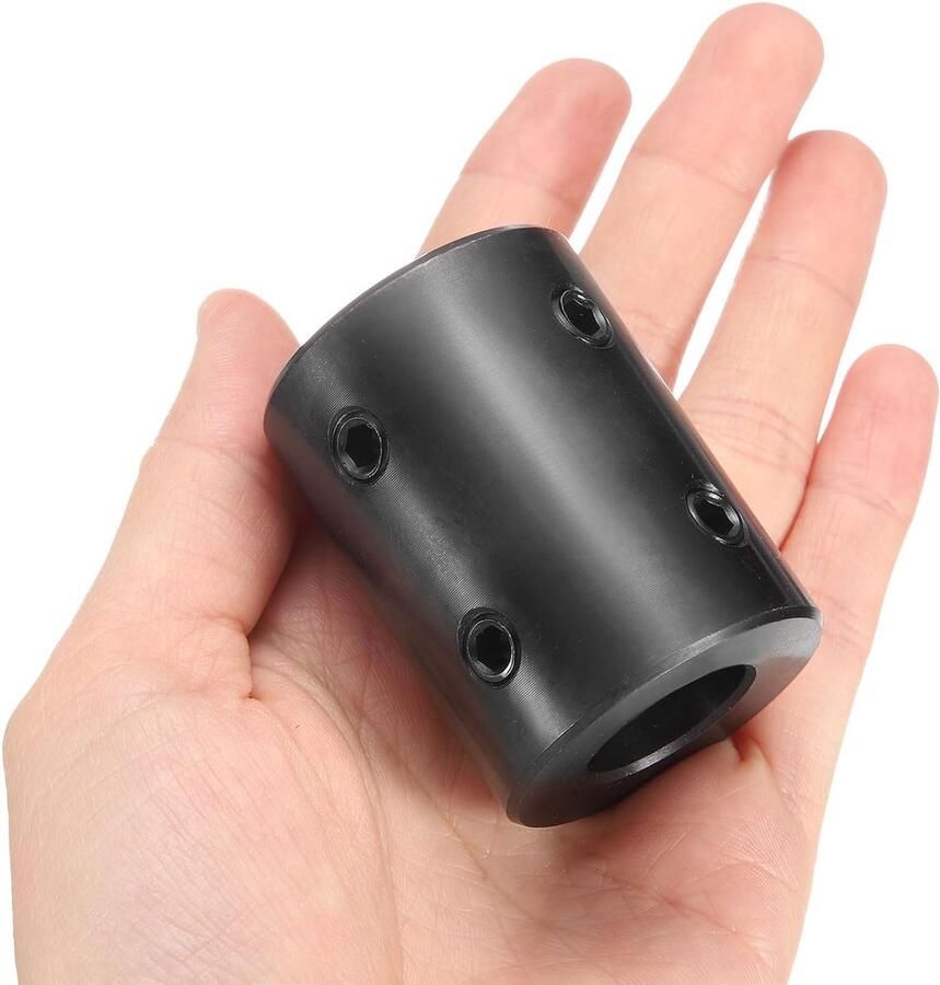 2 stuks askoppeling 3 4 inch boring 1-1 2 inch buitendiameter 5 inch lengte zwart oxidegecoat staal stijve koppeling voor 3D-printer motorfiets (4 schroeven per stuk)