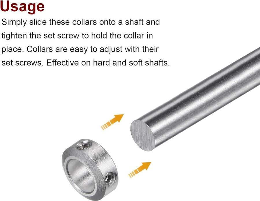 2 stuks askraag 12 mm boring aluminium legering set schroef as kraag 20 mm AD 8 mm breedte voor wiel kruiwagen as transmissie montage CNC machine gereedschap industrie anodisering