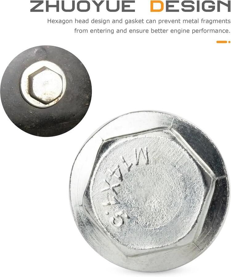 2 stuks auto-olie-afvoerschroef olieschroef olie-afvoerschroef met afdichtring oliekarterschroef afvoerschroef (M14x1.5)