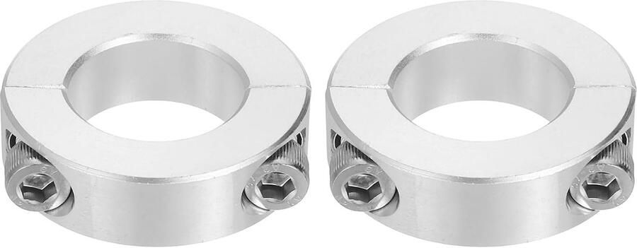 2 stuks dubbele gespleten boomklem 1 inch boring tweedelig klemklem 1-3 4 inch OD klemmen met bevestigingsschroeven (Aluminium 2024)