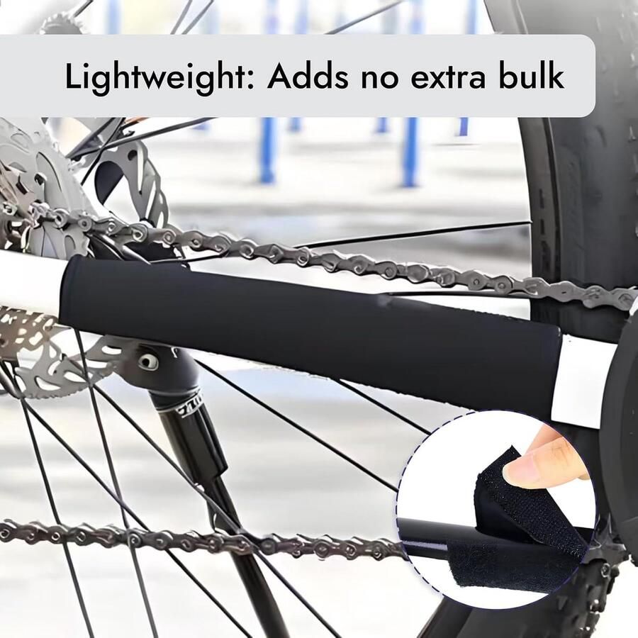 2 Stuks Fiets Kettingbescherming Bike Kette Schutz Kettenstrebenschutz Neopre Zwart voor Frames tot wasbaar en eenvoudig te installeren