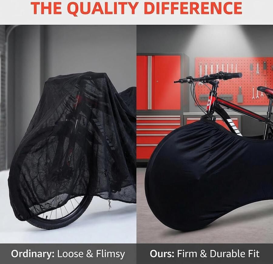 2 Stuks Fietshoes 160x Zwarte Rekbare Fietsbeschermhoes Stofdicht