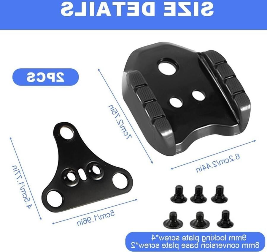 Set van 2 Fietsschoenen Adapter Cleats voor SPD Pedalen Ideaal voor Fietsen Racefietsen en Mountainbikes