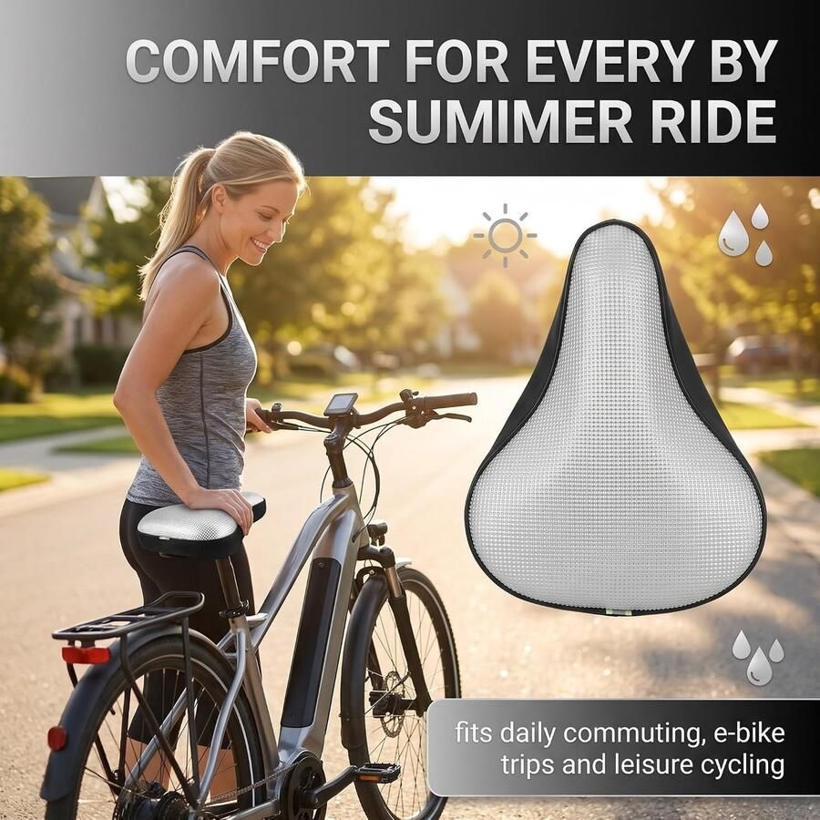 2 stuks fietszadelhoes waterdicht en uv-bestendig design met zilveren en zwarte ruitjes universele thermische fietszadelhoes voor fiets MTB racefiets e-bike - Foto 2
