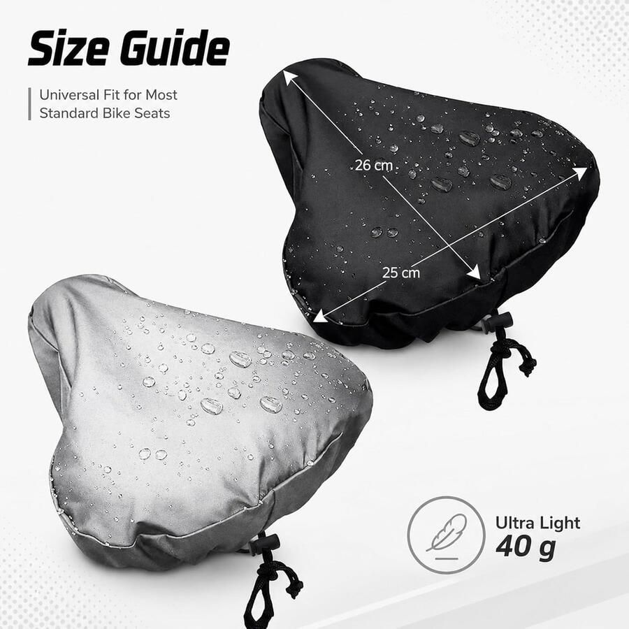 2 stuks fietszadelhoes waterdicht met trekkoord zwart en zilver bescherming tegen regen stof antislip voor fietszadel praktisch voor outdoor reizen garage