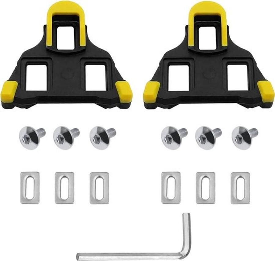 2 stuks gele SPD-fietsplaatjes voor racefietsschoenen