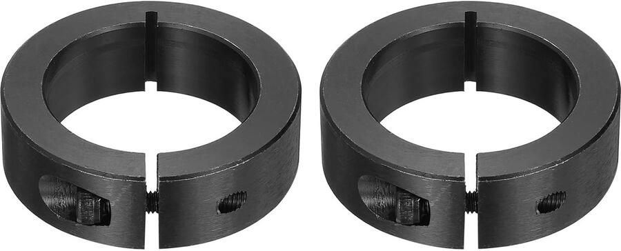 2 stuks gespleten boomklem eenvoudige boring 35 mm eendelige klemklem 50 mm OD 15 mm dikte vergrendelingsklem van koolstofstaal met bevestigingsschroeven (zwart oxide)