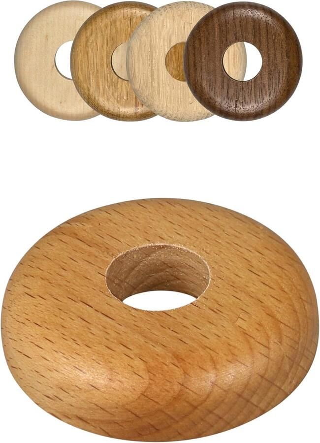 2 stuks houten radiatorpijpafdekking voor 15-22 mm buizen; verwarming Verbergt buisdoorvoeren nette afwerking bij de radiator montage zonder gereedschap Beuken