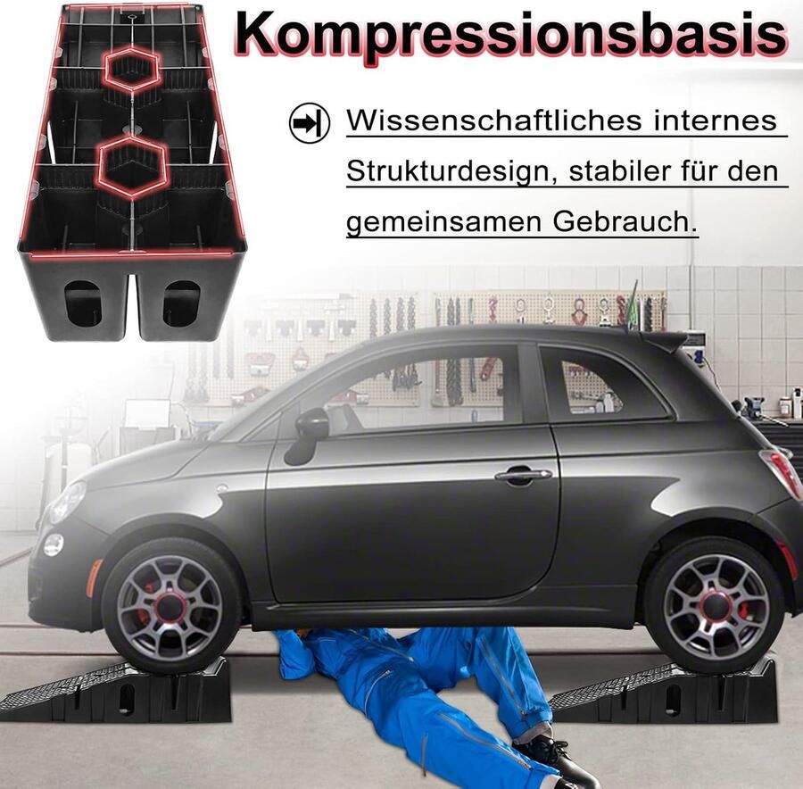 2 stuks kunststof oprijplaat auto oprijplaat 2 5 T antislip laadhelling voor motorfiets aanhanger grasmaaier tractor 90 x