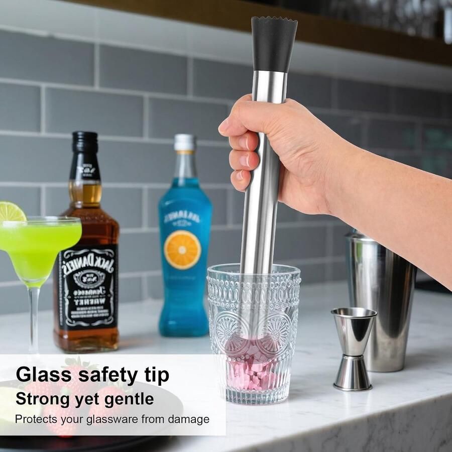 Muddler Roestvrijstalen Muddler Gereedschappen Duurzame Baraccessoires voor Cocktail Mojito Fruitdranken en Limonade
