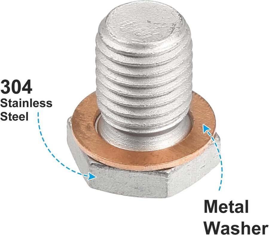 2 stuks olieaftapschroef met afdichtring M12x1 5 staal motor olie afvoerschroef voor BMW zilver