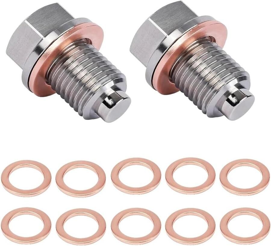 2 stuks olieafvoerschroef m14 x 1 5 olieafvoerschroef met afdichtring olie-afvoerschroef magneet magnetische oliewanne van terugloopafvoergroef adapter met afdichtingen