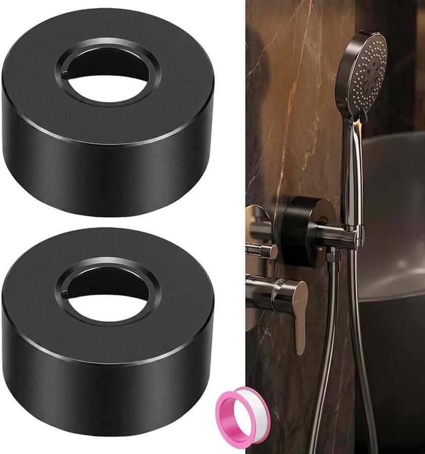 2 stuks rozet douchekraan 66 x 25 x 30 mm buisafdekking kraan rozet Afdekkrozet zwart voor douchekraan afdekrozet roestvrij staal voor kranen waterleidingen verwarmingsbuis