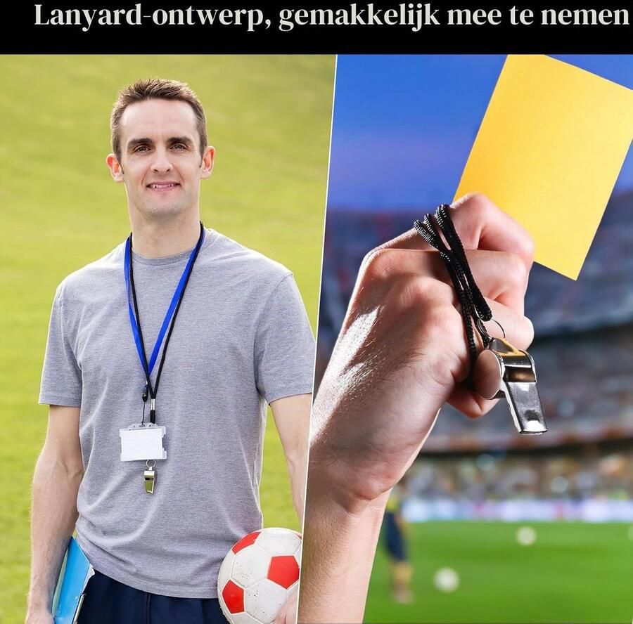 2 stuks scheidsrechterfluitje roestvrij stalen fluitje met omhangkoord noodfluitje voor scheidsrechters trainers baden voetbal