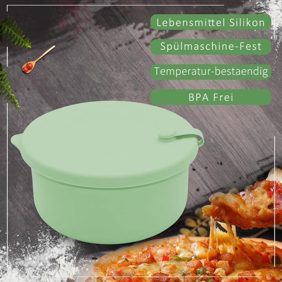 2 stuks siliconen pizzaballenbox met deksel pizzadeeg box met afvoeropening pizza-accessoires opbergdoos voor 250-350 g pizzadeeg zuurdeeg