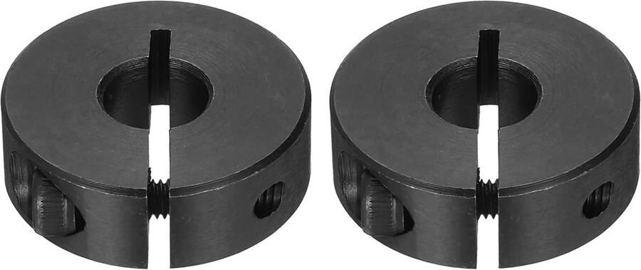 2 stuks split as kraag 10 mm ID eendelige bevestigingskraag 30 mm OD en 10 mm dikte sluiting van koolstofstaal met schroeven voor bevestiging (roestzwart)