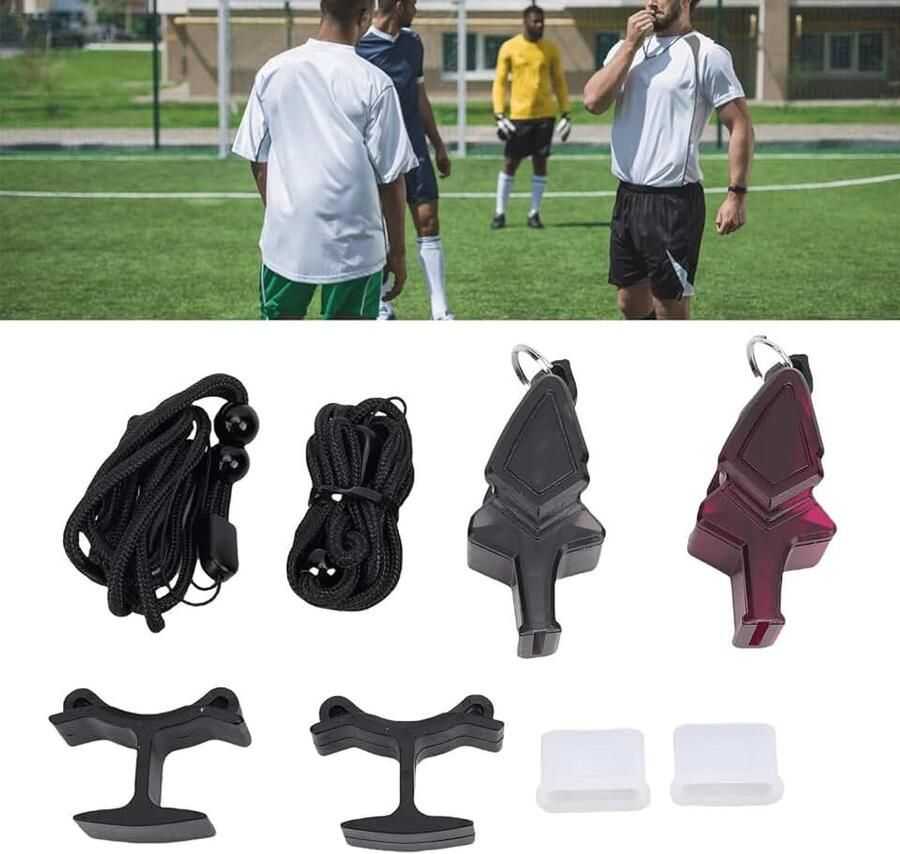 2 Stuks Sport Fluitje Set Abs Luid Helder Geluid Fluitje Met Lanyard En Mondgreep Vingergreep Voor Coaches Scheidsrechters Emergency