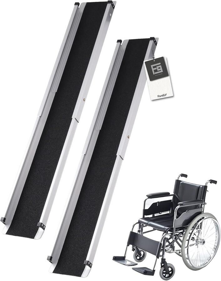 2 stuks telescopische rolstoelhelling [max. 300 kg 74 5 ] aluminium helling antislip telescopische helling incl. draagtas oprijplaat voor handmatige rolstoel trappen fiets