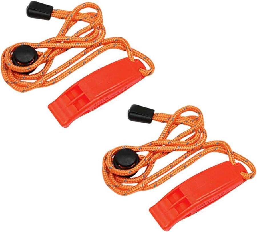 (2 stuks) Trillerfluitje voor noodgevallen en hondenfluitje signaalfluitje met koord geschikt voor wandelen kamperen varen