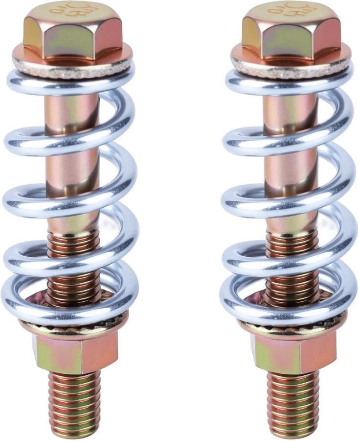 BOXOB 2 stuks Uitlaatbout en Veer Koolstofstaal Uitlaatveerschroeven met Moeren Hardwarekit Universeel voor Auto's Vrachtwagens SUV's Automobielen Vervangende Onderdelen en Accessoires