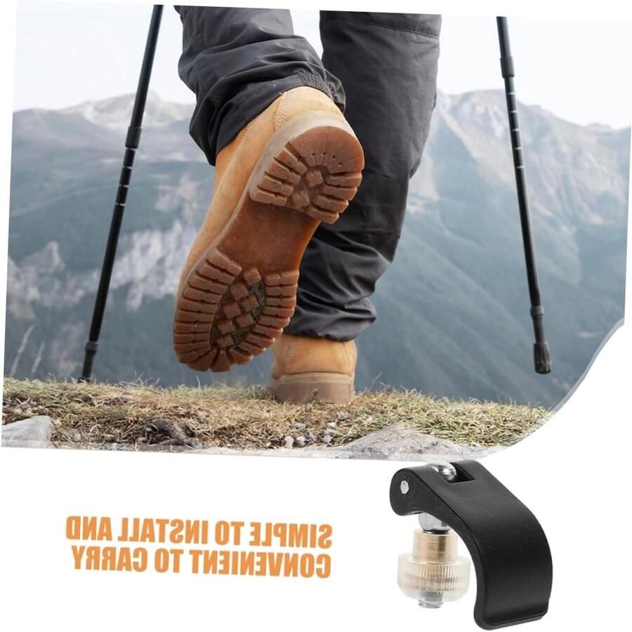 2 Stuks Vouwbare Wandelschoenen met Buitenste Vergrendeling en Bevestigingsclip voor Trekking en Hiking Accessoires