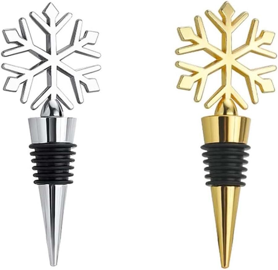 2 stuks wijnflessendoppen wijnsluiting zinklegering wijnstopper rode wijnsluiting wijnstop sneeuwvlokkenvorm fles stopper champagnesluiting herbruikbaar voor feestjes