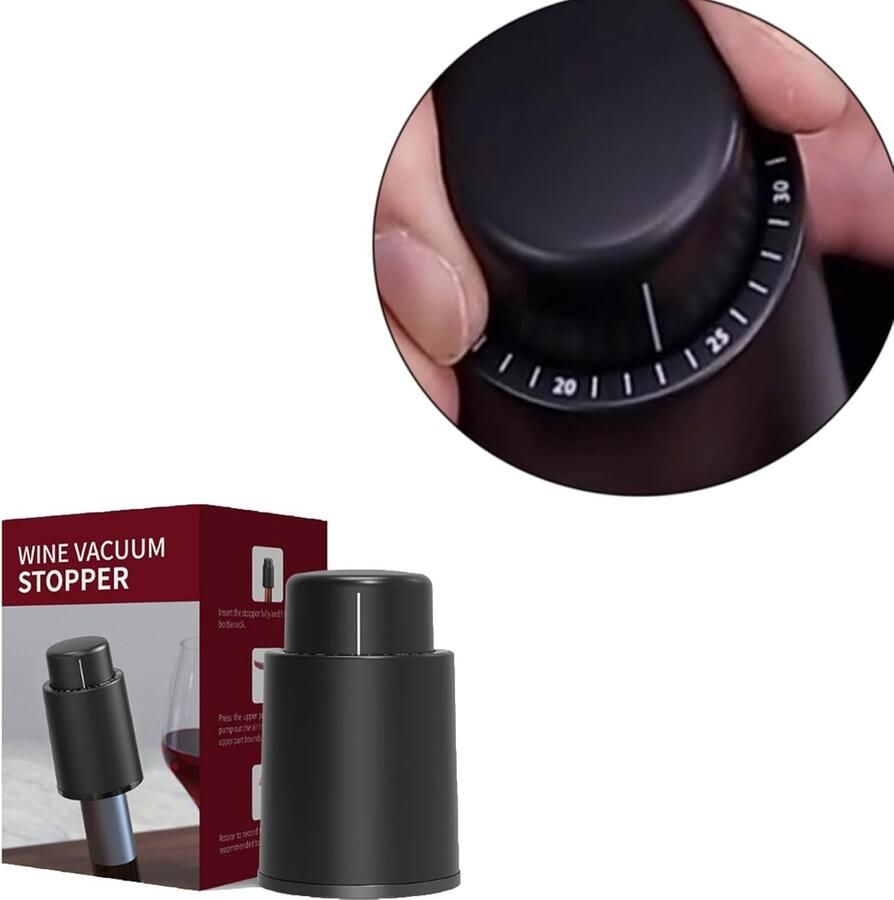 2 Stuks Wijnstop VacuüM Wijnflessendop Champagne Stoppers VacuüM Met Tijdschaal voor Het Bewaren En Vers Houden Van Rode Wijn
