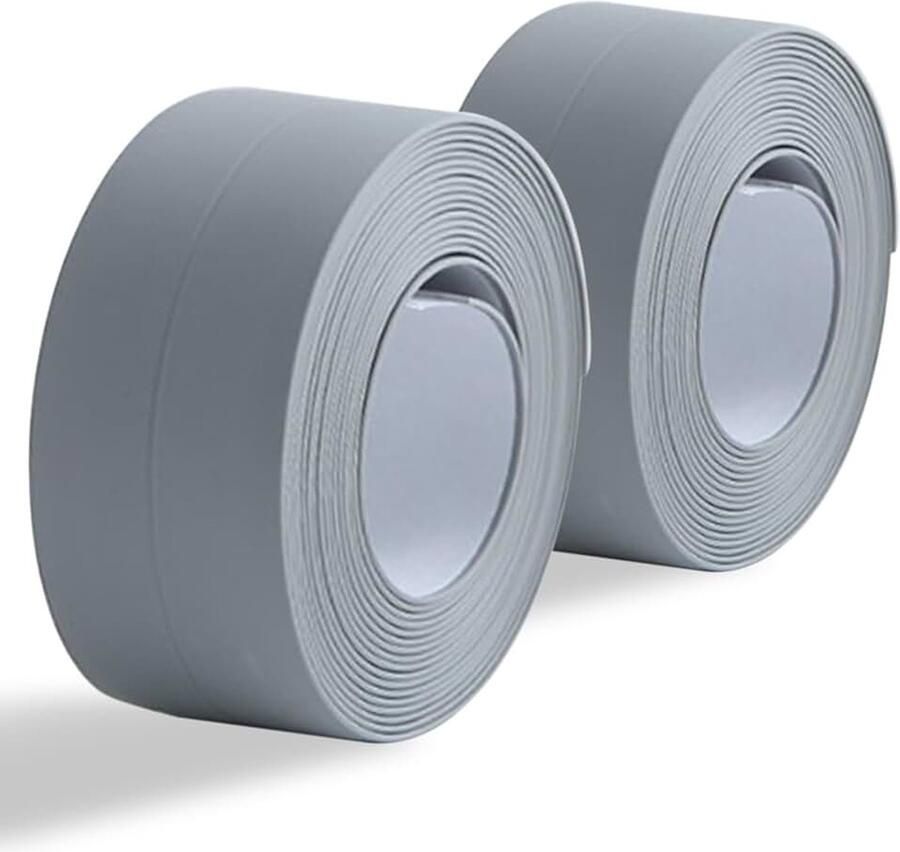 2 Stukszelfklevende Zachte Plint Waterdichte Afdichtingstape Bad Sealant Strip Caulk Tape Waterdichte Zelfklevende Pvc Zelfklevende Afdichtstrip Voor Gebruik Op Toiletten Gootstenen grijs